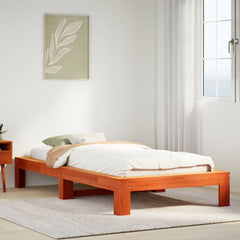 Sengeramme uten madrass voksbrun 90x190 cm heltre furu