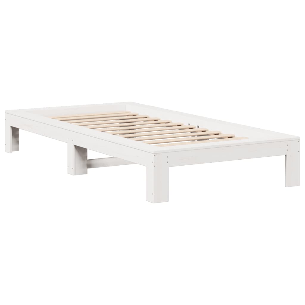 Sengeramme uten madrass hvit 75x190 cm heltre furu