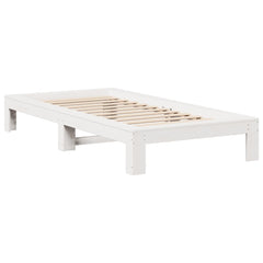 Sengeramme uten madrass hvit 75x190 cm heltre furu