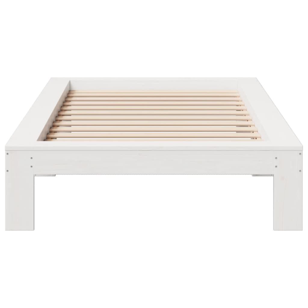 Sengeramme uten madrass hvit 75x190 cm heltre furu