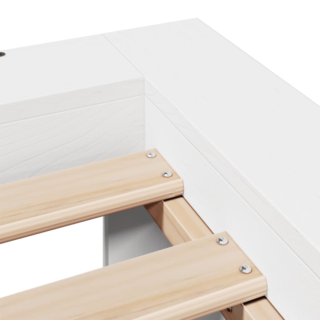 Sengeramme uten madrass hvit 75x190 cm heltre furu