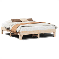 Sengeramme med madrass 200x200 cm heltre furu