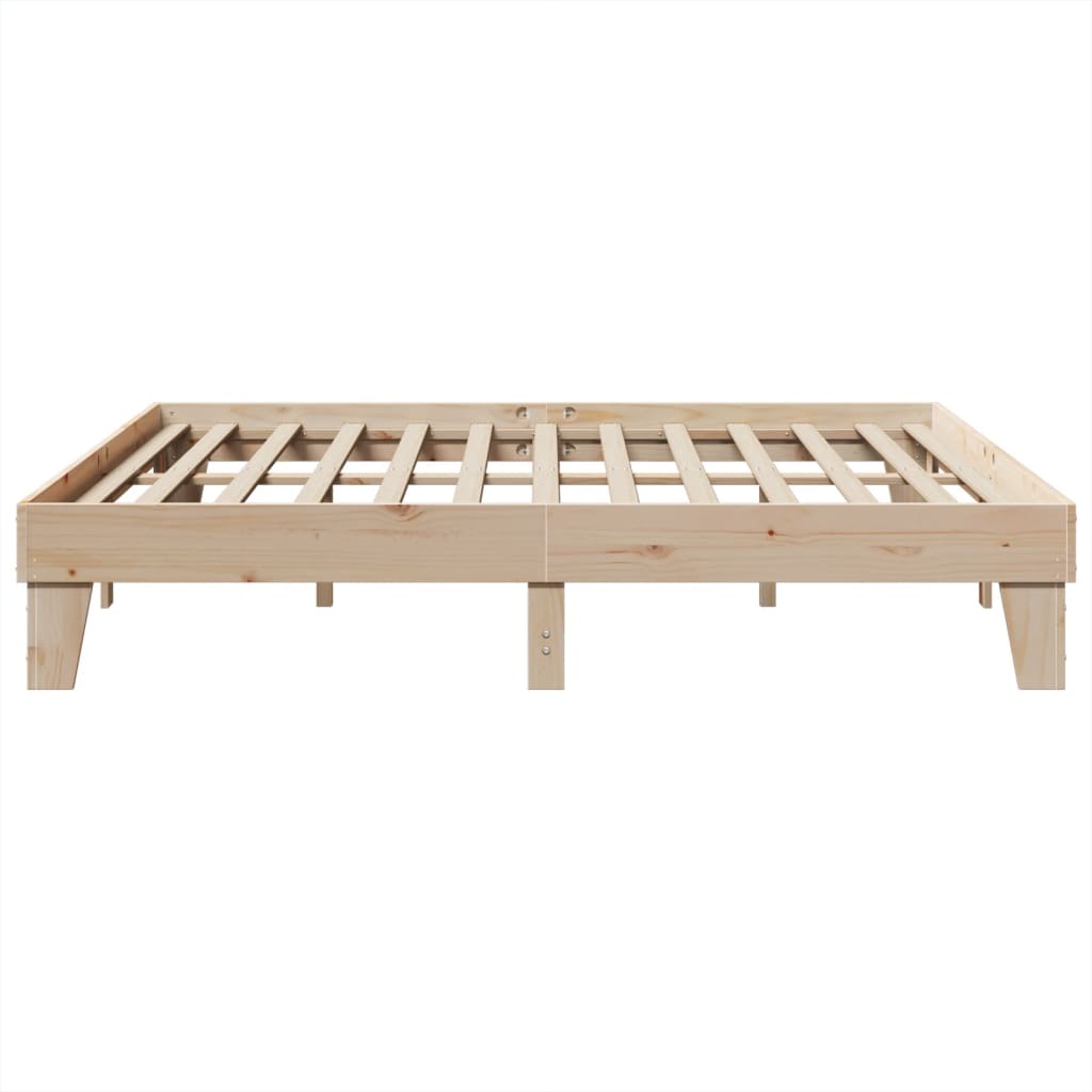Sengeramme med madrass 200x200 cm heltre furu