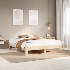 Sengeramme med madrass 200x200 cm heltre furu