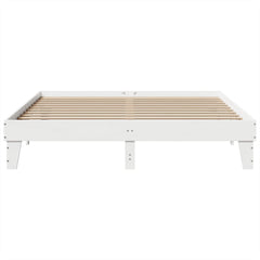 Sengeramme med madrass hvit 200x200 cm heltre furu