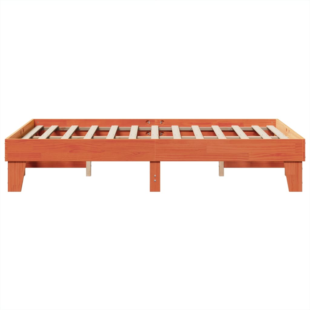 Sengeramme uten madrass voksbrun 120x200 cm heltre furu
