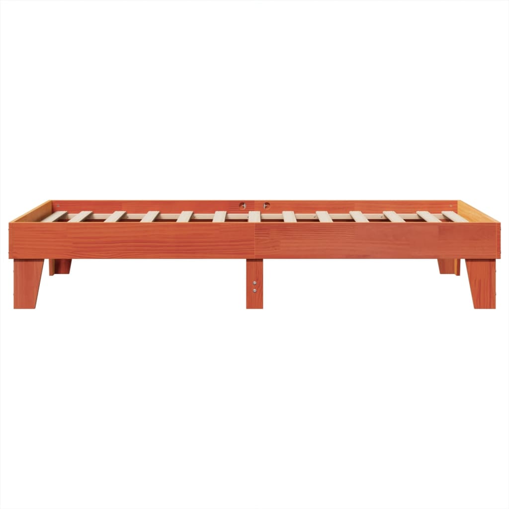 Sengeramme uten madrass voksbrun 100x200 cm heltre furu