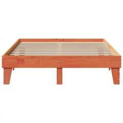 Sengeramme uten madrass voksbrun 140x190 cm heltre furu