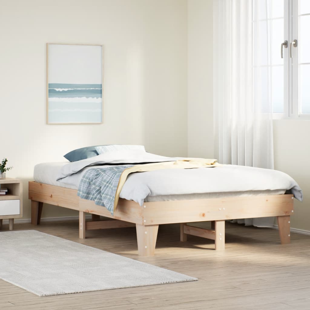 Sengeramme uten madrass hvit 135x190 cm heltre furu