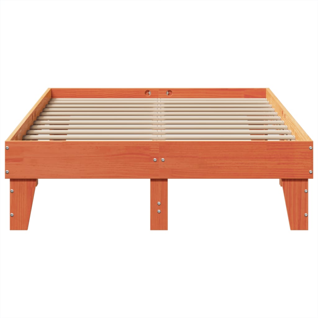 Sengeramme uten madrass brun 135x190 cm heltre furu