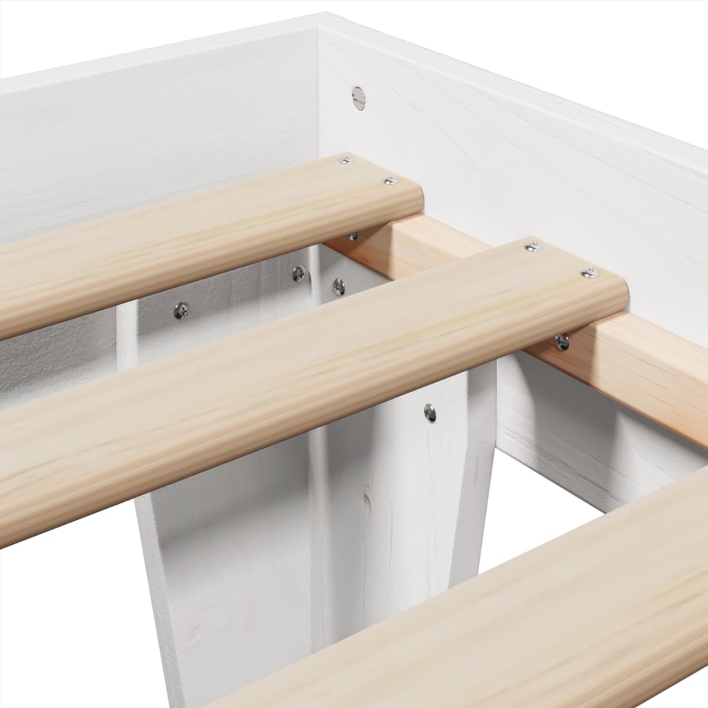 Sengeramme uten madrass hvit 90x190 cm heltre furu