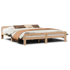 Sengeramme med madrass 200x200 cm heltre furu