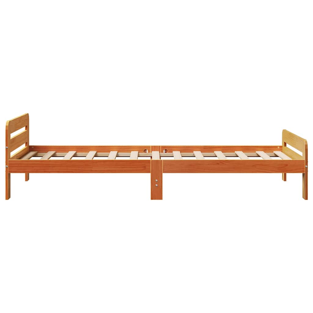 Sengeramme uten madrass voksbrun 90x200 cm heltre furu