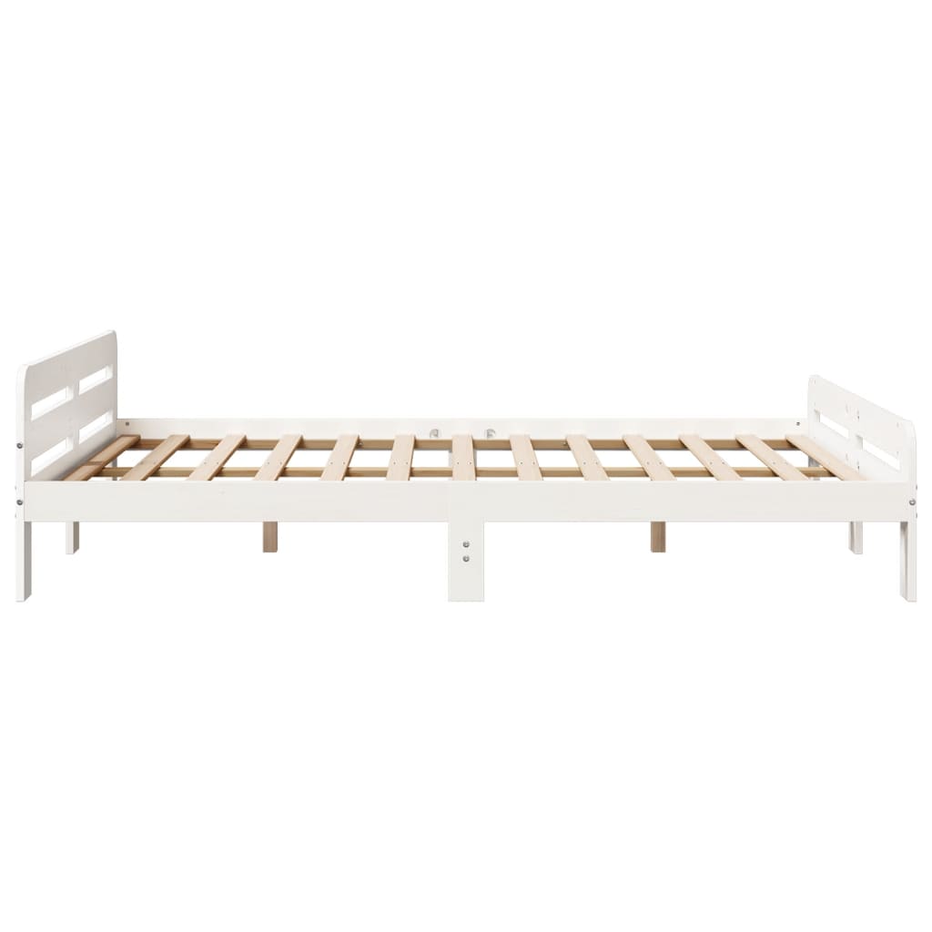 Sengeramme uten madrass hvit 140x190 cm heltre furu