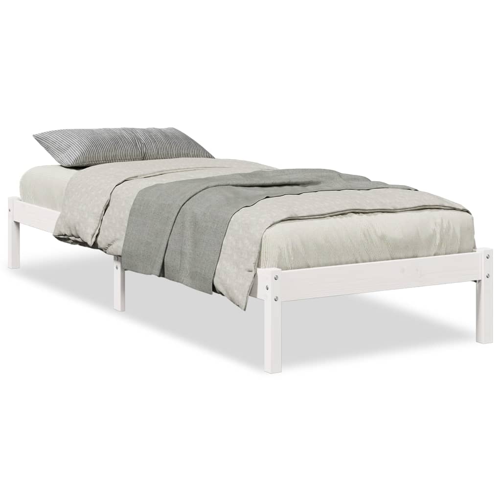 Ekstra lang sengeramme uten madrass hvit 80x210 cm heltre furu