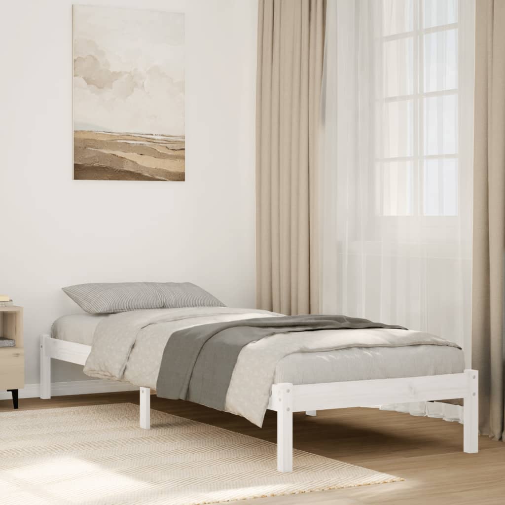 Ekstra lang sengeramme uten madrass hvit 90x210 cm heltre furu