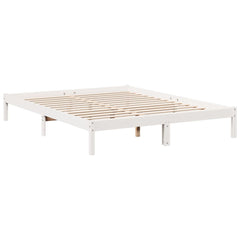 Ekstra lang sengeramme uten madrass hvit 140x210 cm heltre furu