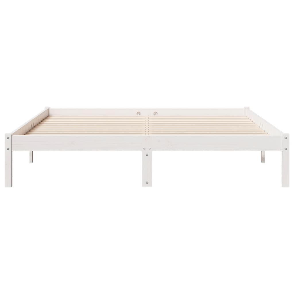 Ekstra lang sengeramme uten madrass hvit 140x210 cm heltre furu