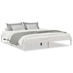 Ekstra lang sengeramme uten madrass hvit 180x210 cm heltre furu