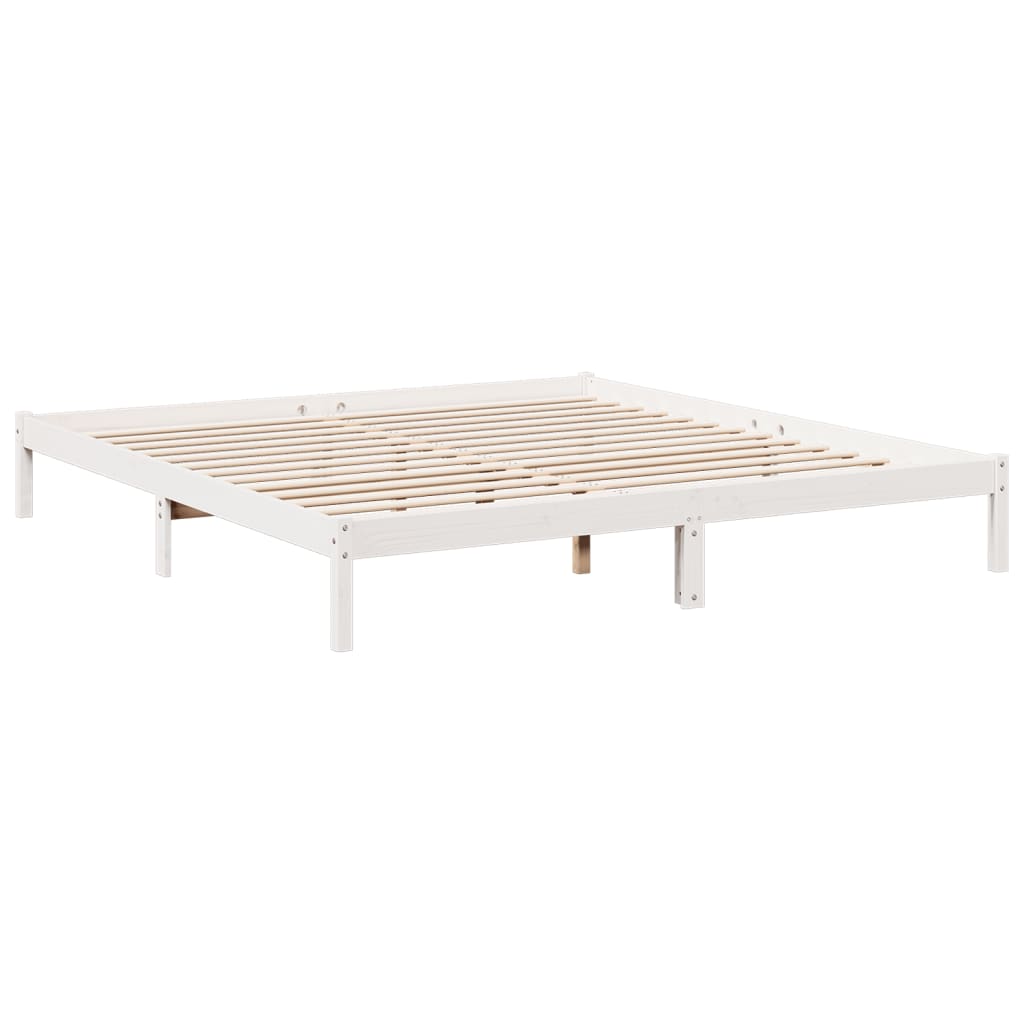 Ekstra lang sengeramme uten madrass hvit 180x210 cm heltre furu