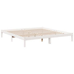Ekstra lang sengeramme uten madrass hvit 180x210 cm heltre furu