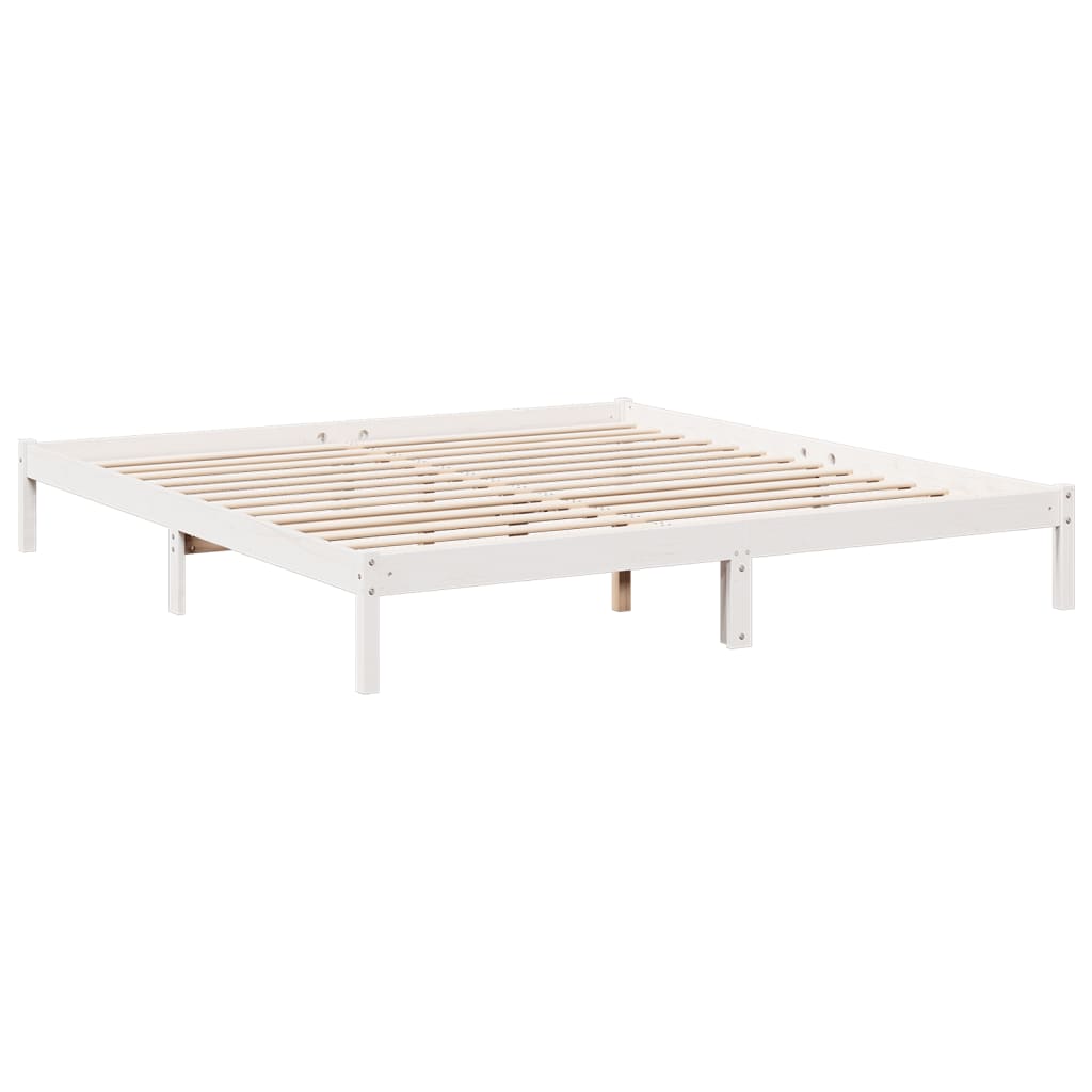 Ekstra lang sengeramme uten madrass hvit 180x210 cm heltre furu