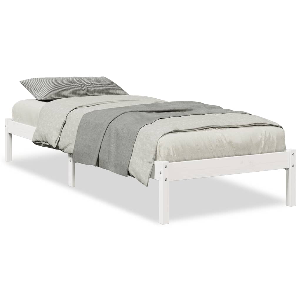 Ekstra lang sengeramme uten madrass hvit 100x220 cm heltre furu