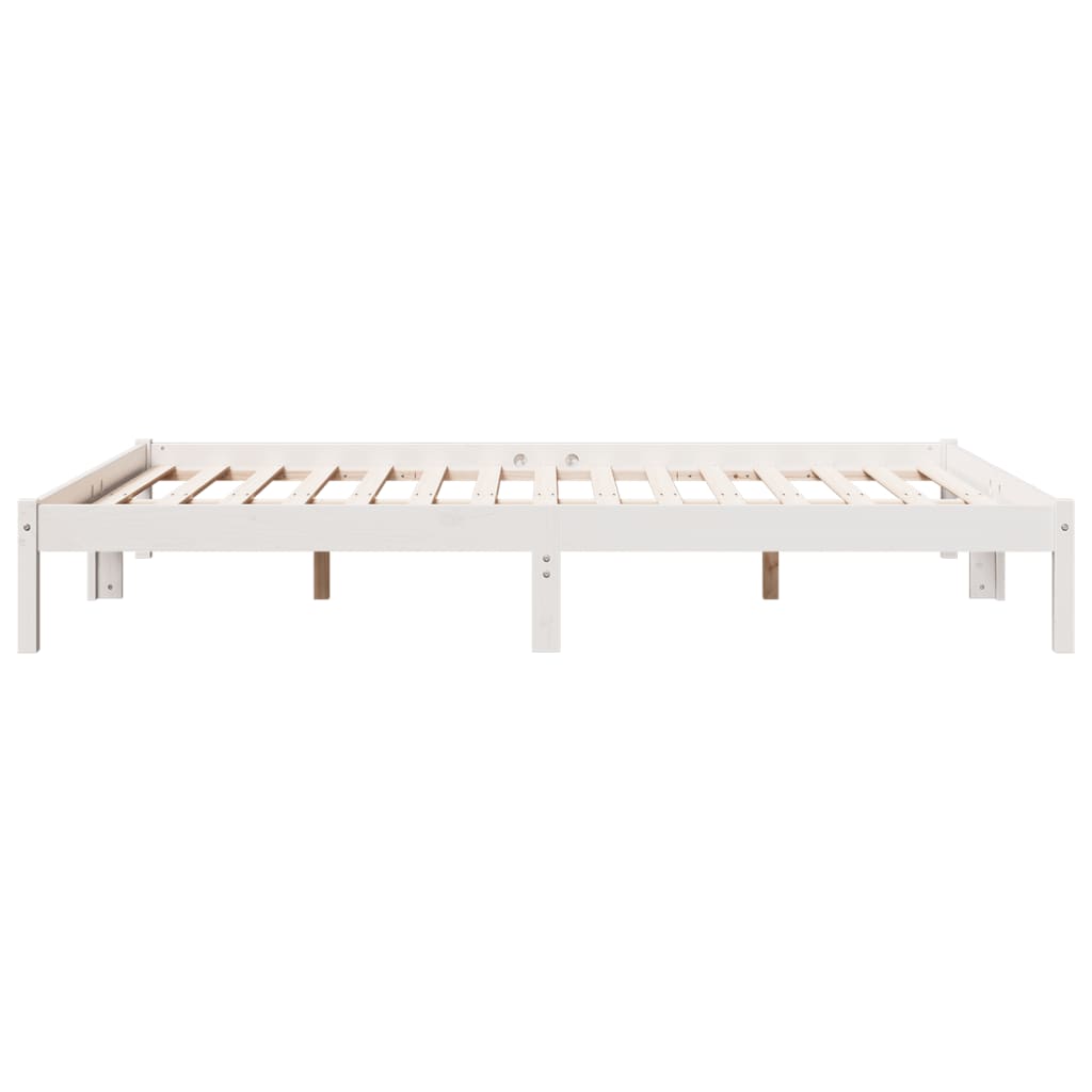 Ekstra lang sengeramme uten madrass hvit 160x220 cm heltre furu