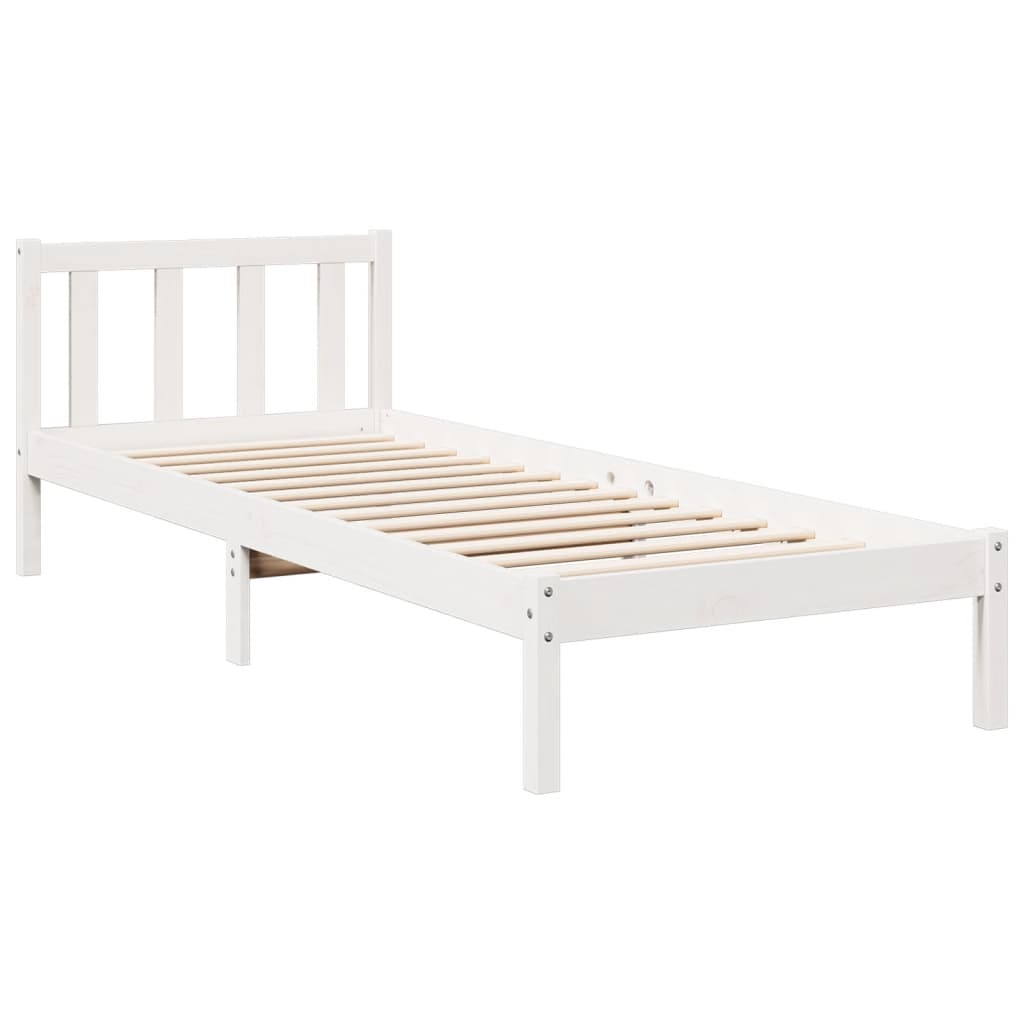 Ekstra lang sengeramme uten madrass hvit 90x210 cm heltre furu