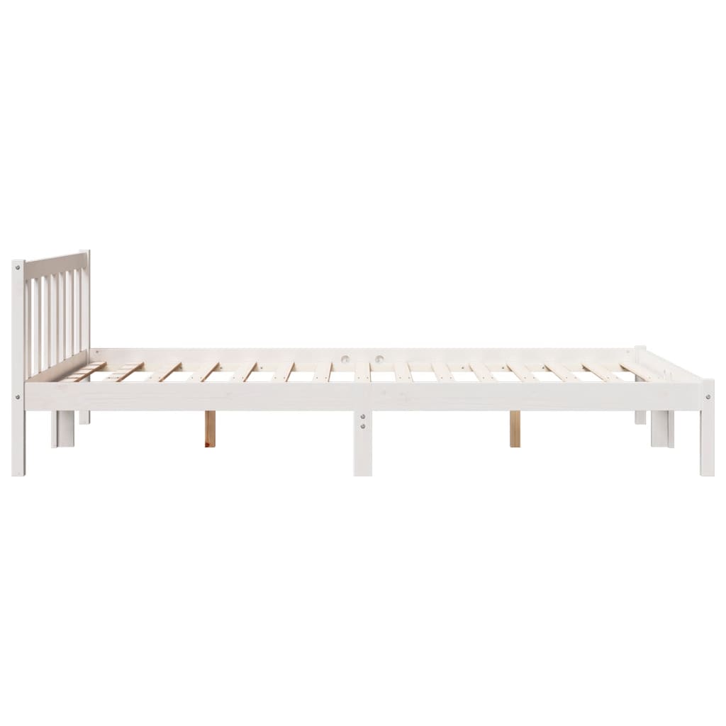 Ekstra lang sengeramme uten madrass hvit 160x220 cm heltre furu