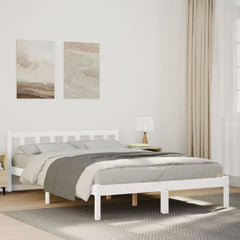 Ekstra lang sengeramme uten madrass hvit 160x220 cm heltre furu