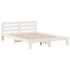 Sengeramme uten madrass hvit 140x190 cm heltre furu