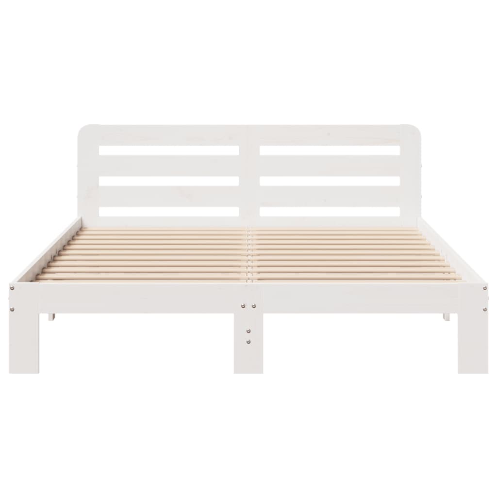 Sengeramme uten madrass hvit 140x190 cm heltre furu