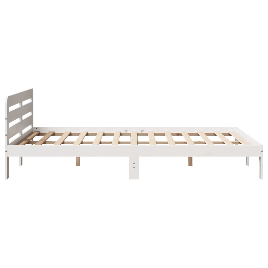 Sengeramme uten madrass hvit 140x190 cm heltre furu