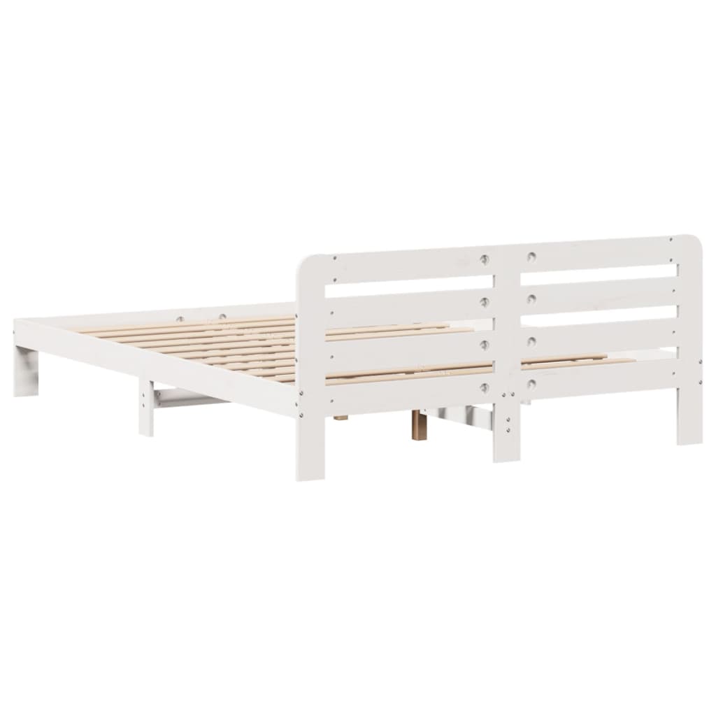 Sengeramme uten madrass hvit 140x190 cm heltre furu