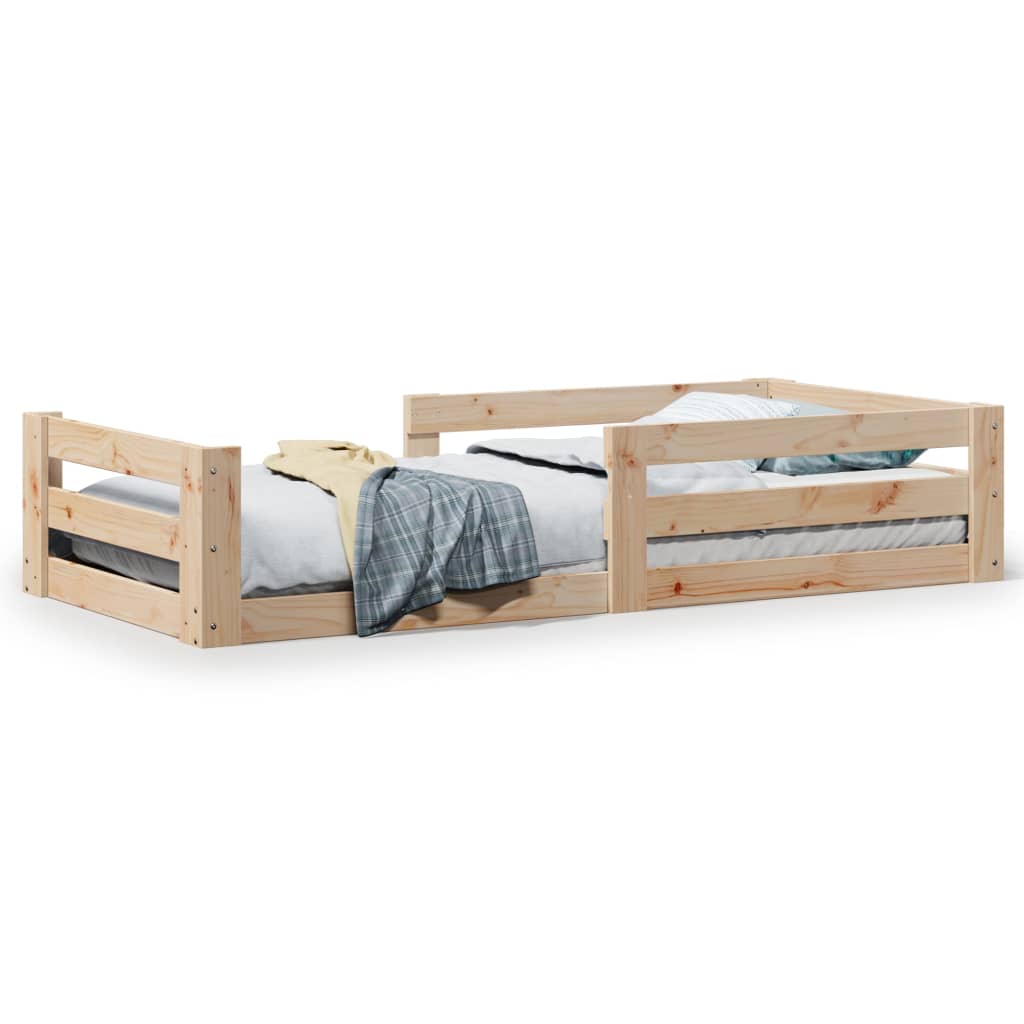Sengeramme uten madrass voksbrun 70x140 cm heltre furu