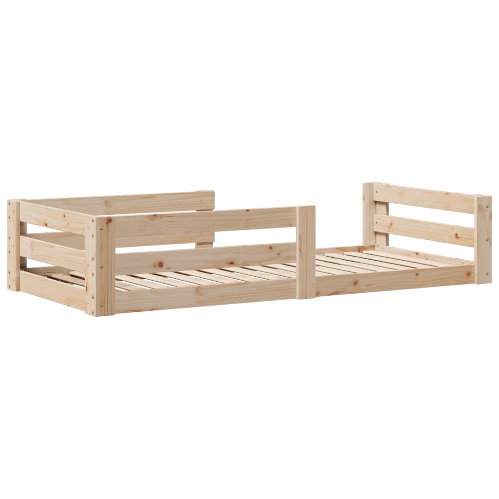 Sengeramme uten madrass voksbrun 70x140 cm heltre furu