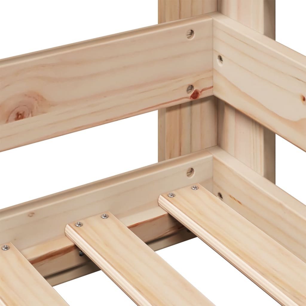 Sengeramme uten madrass voksbrun 70x140 cm heltre furu