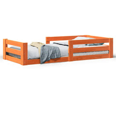 Sengeramme uten madrass voksbrun 80x160 cm heltre furu