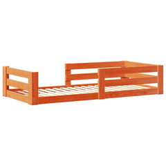 Sengeramme uten madrass voksbrun 80x160 cm heltre furu