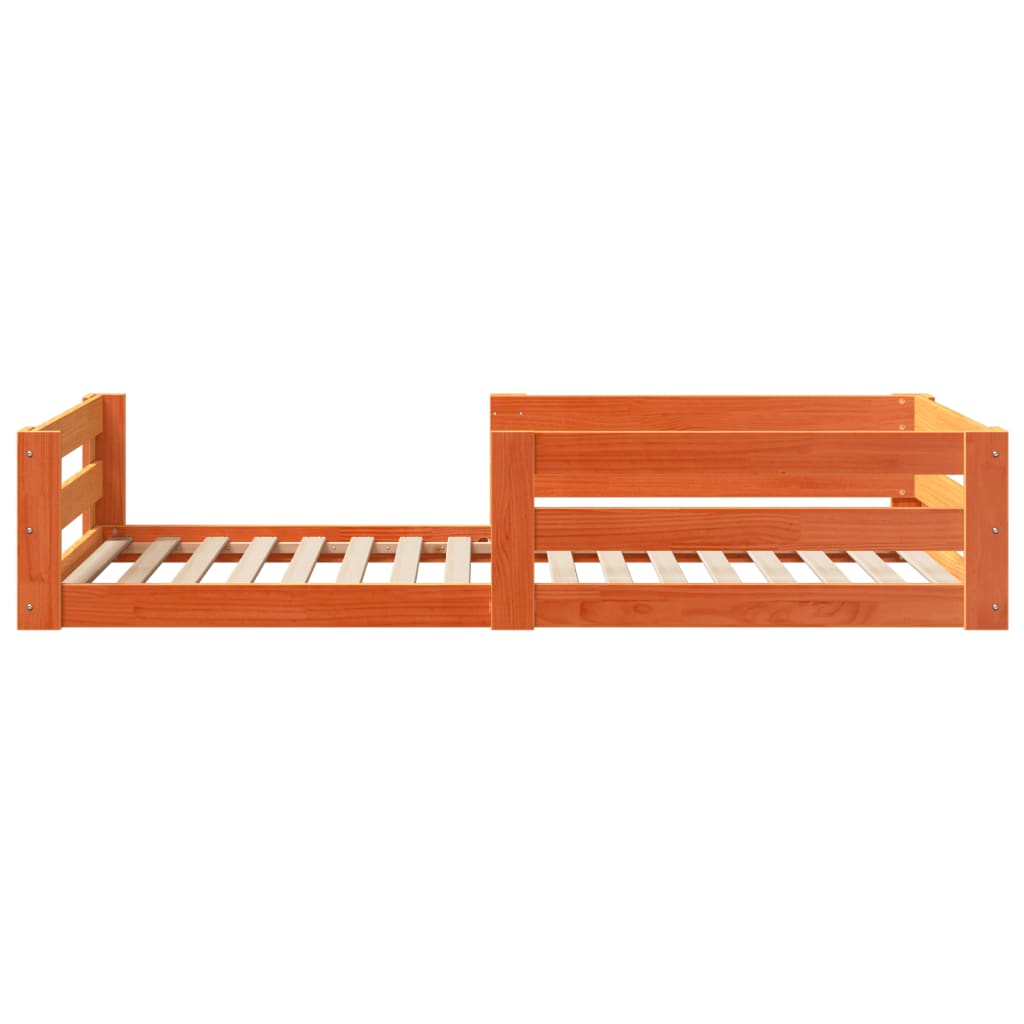 Sengeramme uten madrass voksbrun 80x160 cm heltre furu