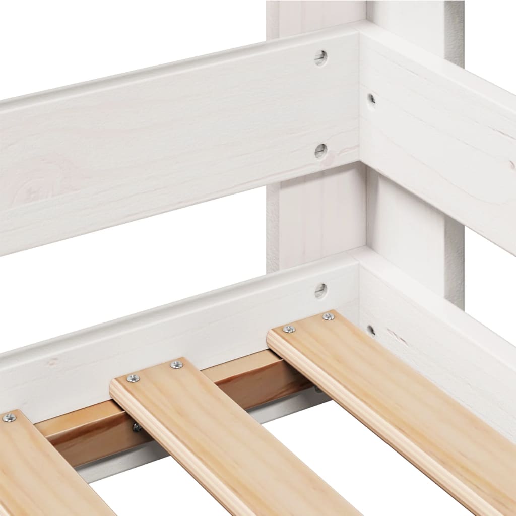 Sengeramme uten madrass hvit 75x190 cm heltre furu