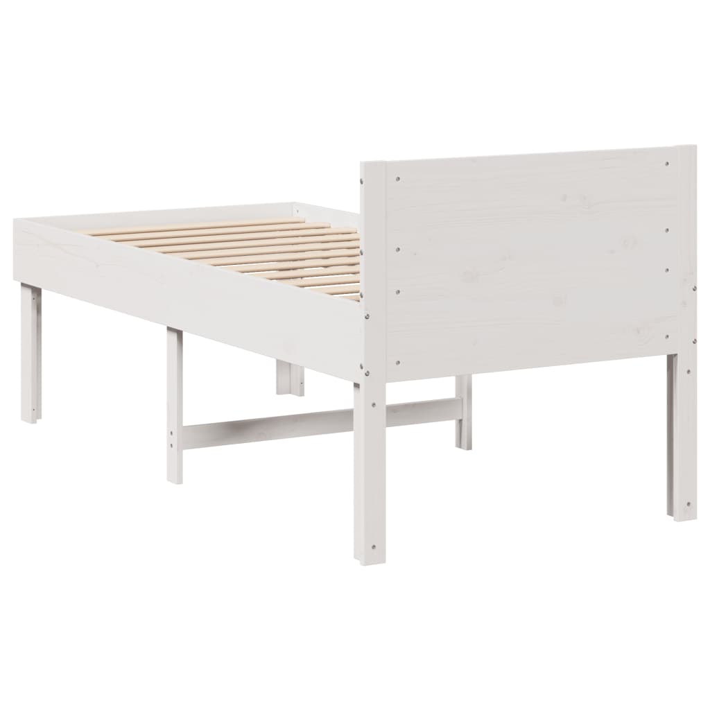Sengeramme uten madrass hvit 90x200 cm heltre furu
