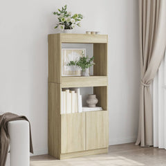 Highboard sonoma eik 63x33x140 cm konstruert tre