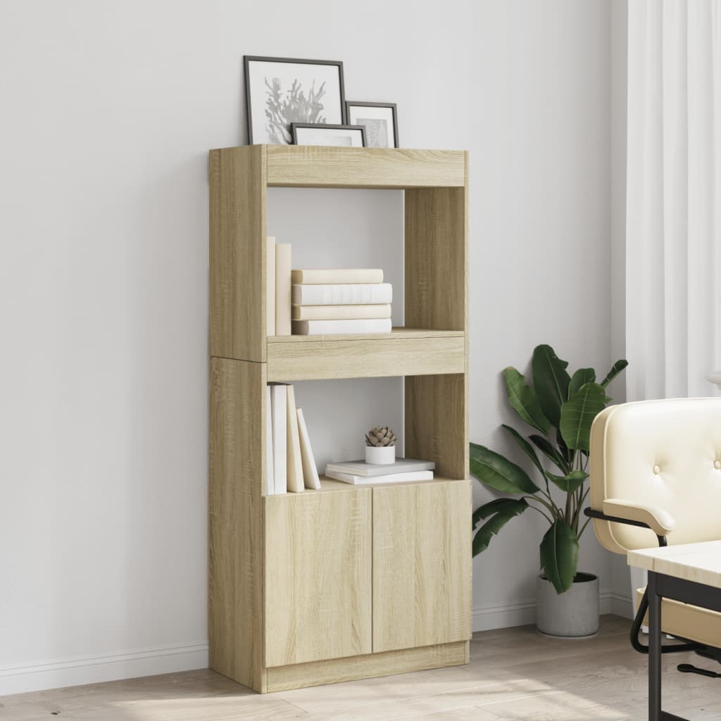 Highboard sonoma eik 63x33x140 cm konstruert tre