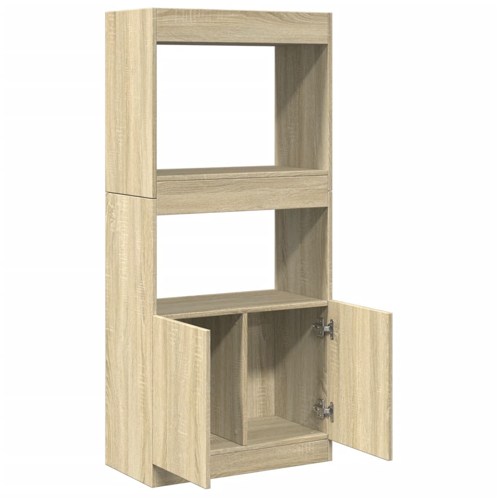 Highboard sonoma eik 63x33x140 cm konstruert tre