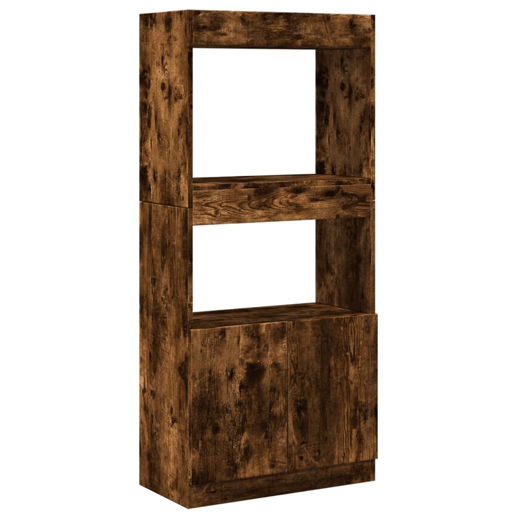 Highboard røkt eik 63x33x140 cm konstruert tre
