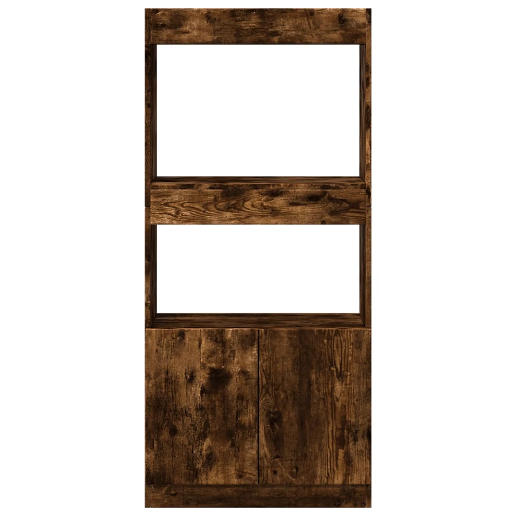 Highboard røkt eik 63x33x140 cm konstruert tre
