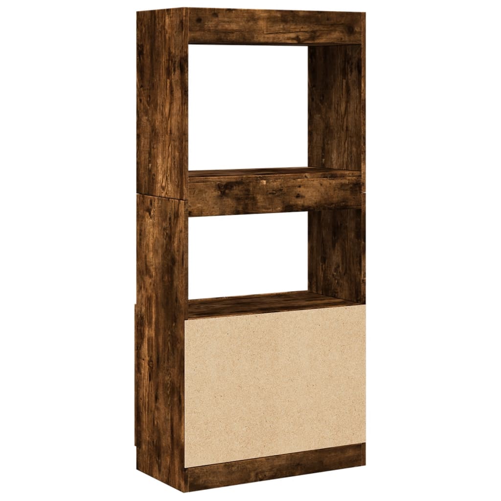 Highboard røkt eik 63x33x140 cm konstruert tre