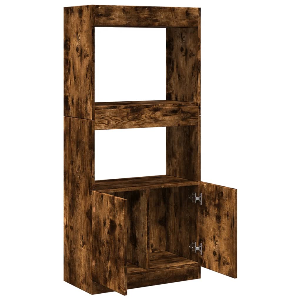 Highboard røkt eik 63x33x140 cm konstruert tre